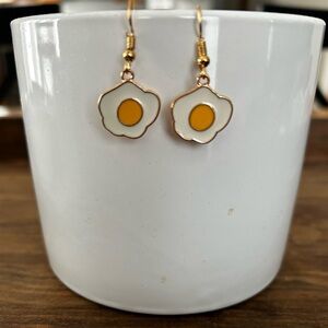 Chic Gold and White Egg Earrings